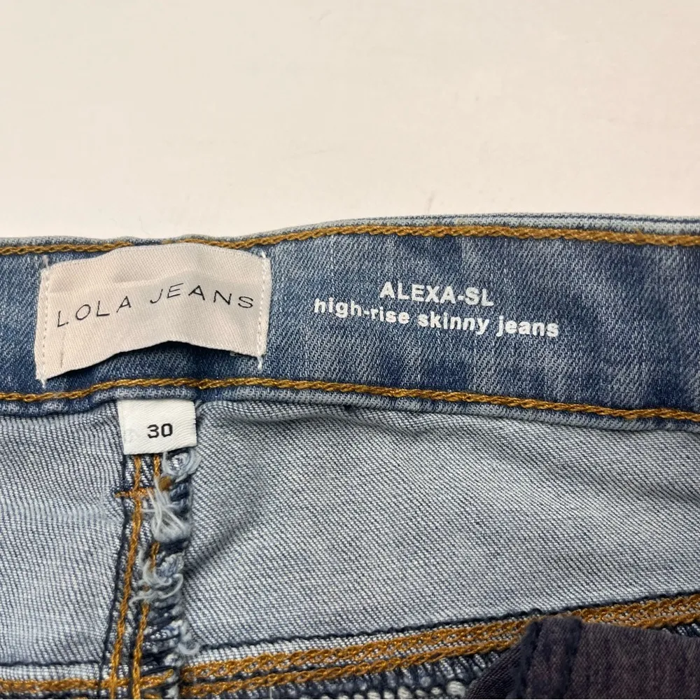 Lola Jeans Alexa SL Women Size 30 Denim Blue Jeans Skinny High Rise Fray Hem NEW - Image 2