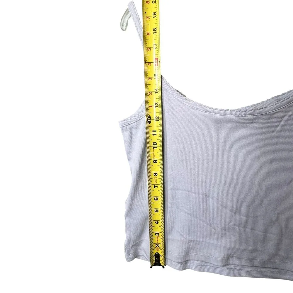 Levis Tank Top Womens XL Light Blue Cropped Camisole Ribbed Bow Detail Casual - Image 8