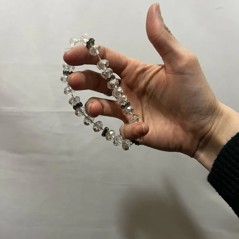 Elegant Crystal Beaded Bracelet Silver - Image 3