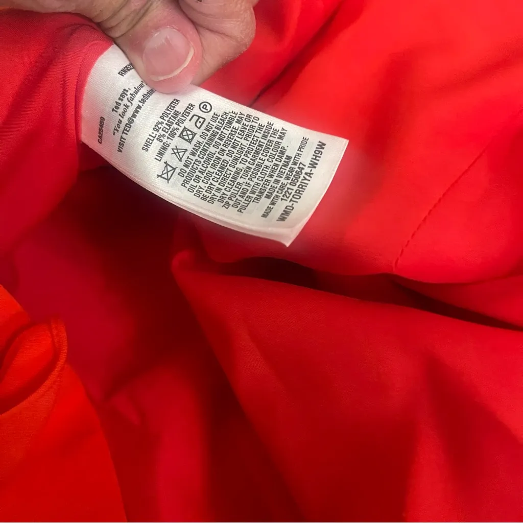 Ted Baker London Torriya Ruffle Halter‎ Neck Red Shift Dress uk 4/ USa 10 EUC Size undefined - Image 12