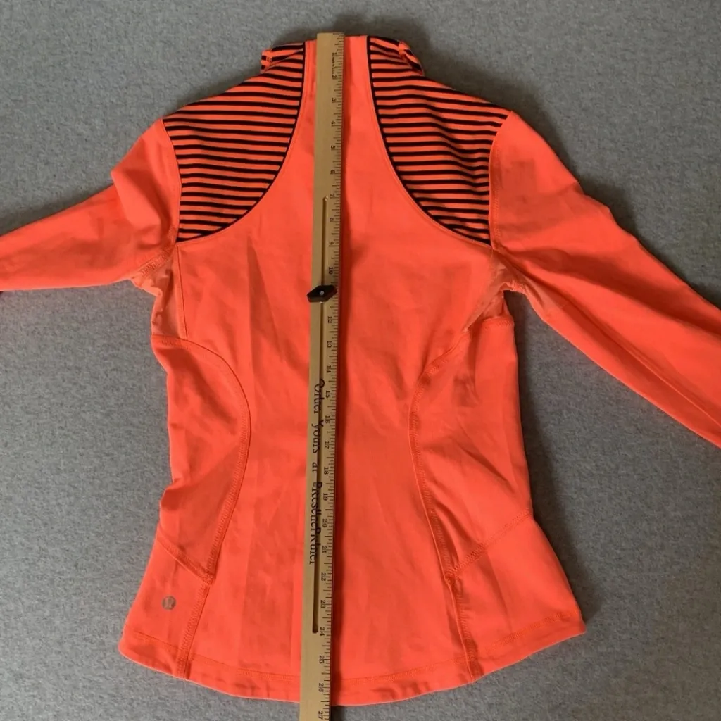 Lululemon Forme Active Jacket Orange Navy Striped Blue Size 6 Gym TN Vols Workou - Image 9