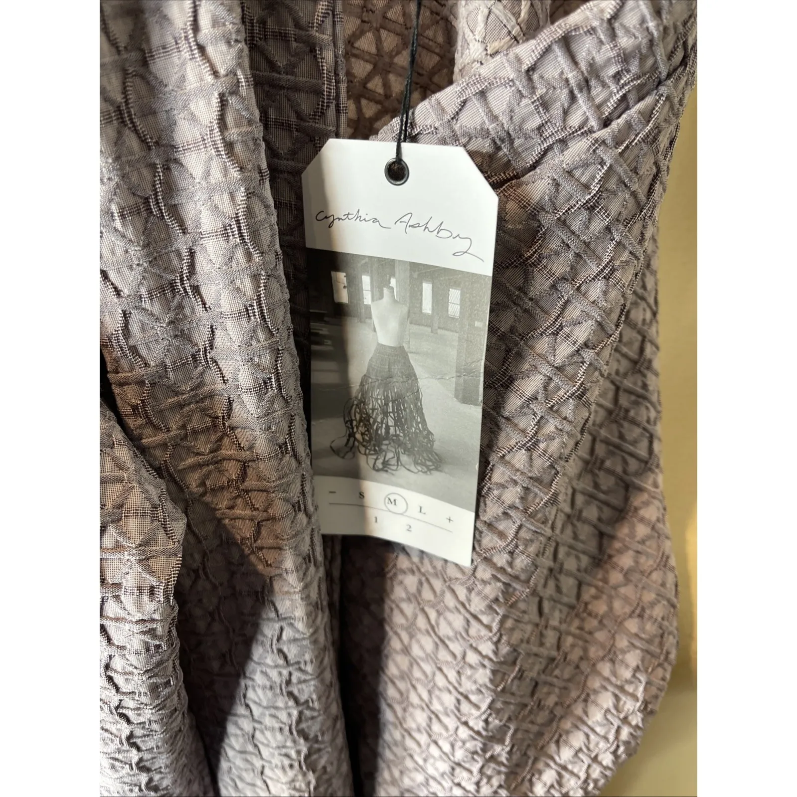 New Cynthia Ashby Purple Textured Longsleeve Tunix Faux Wrap Medium M - Image 9