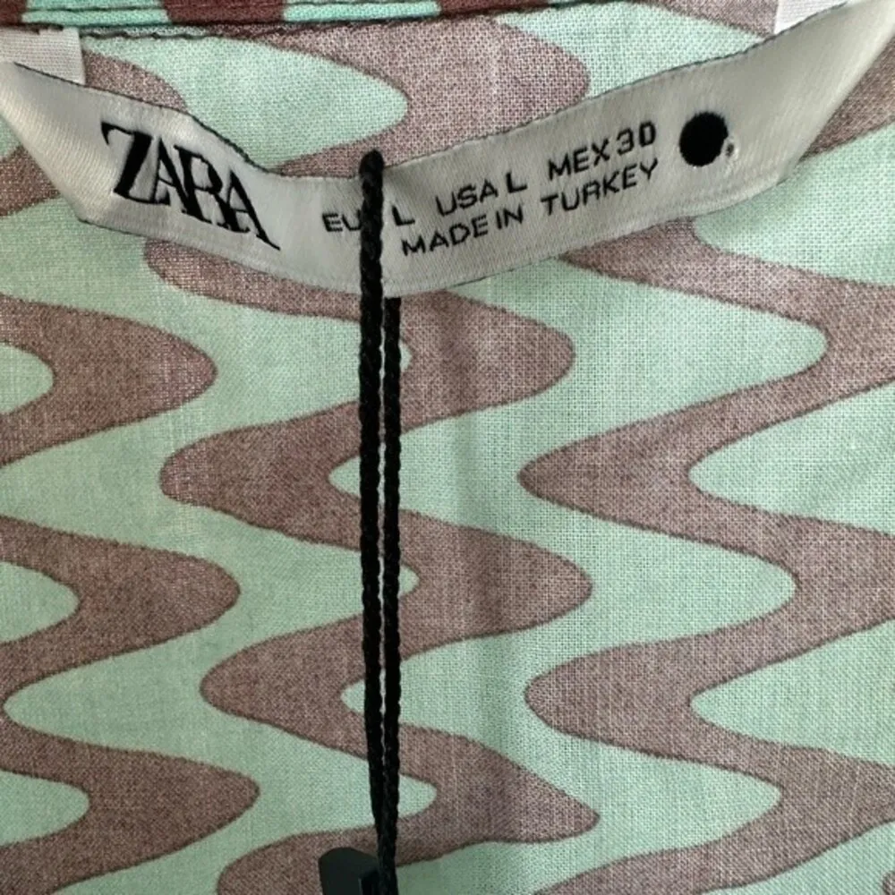 Zara The Lissie Shirt Printed Tunic Long Sleeve Blouse Boho Bloggers Favorite L - Image 9