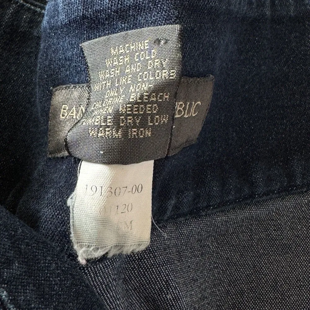 Banana Republic Factory SZ 6 Mini Jean Skirt Stretch Dark Wash Slits Side Zipper - Image 6