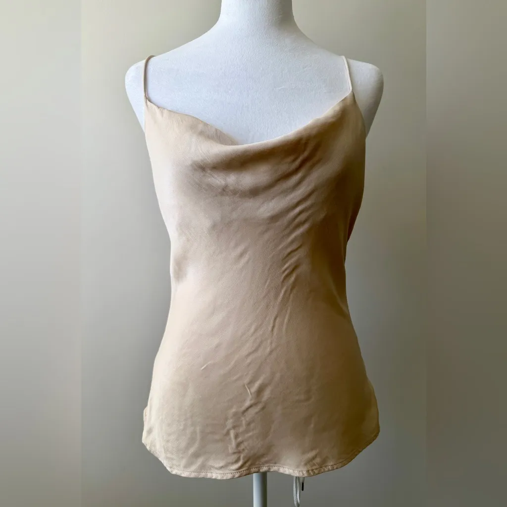 Used in Great Condition Zara Cream Satin Cowl Neck Camisole - Image 5