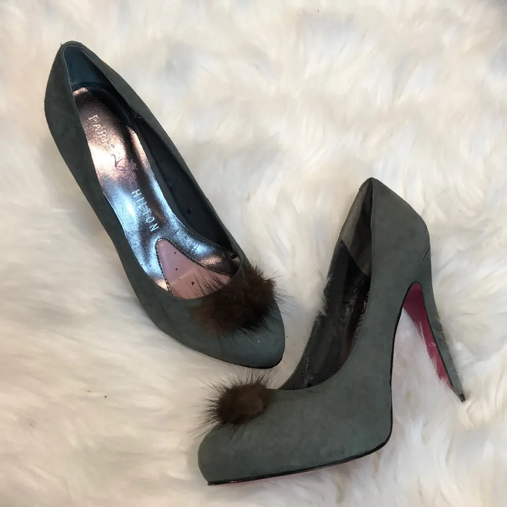 Paris Hilton Adanna Suede fur top heels Size 6.5 - Image 3