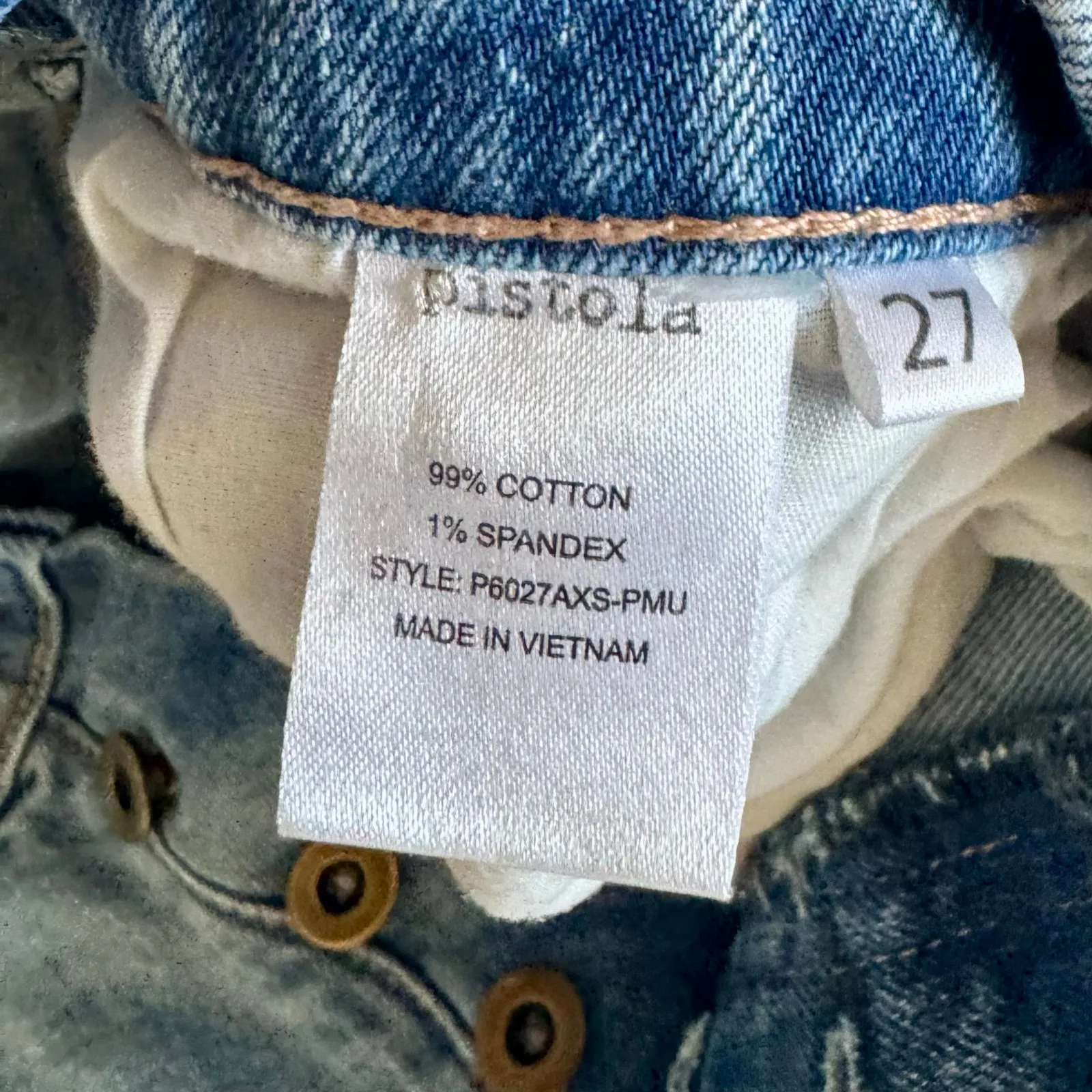 Pistola Charlie Two Tone Jeans Straight Colorblock Distress Raw Hem Sz 27 Grunge - Image 11