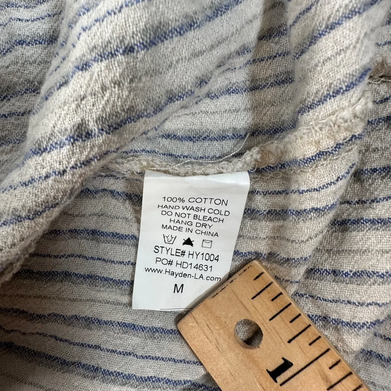 Hayden Los Angeles Striped Babydoll Cami Tank Top Women's Medium Tassel Ruffle - Image 7