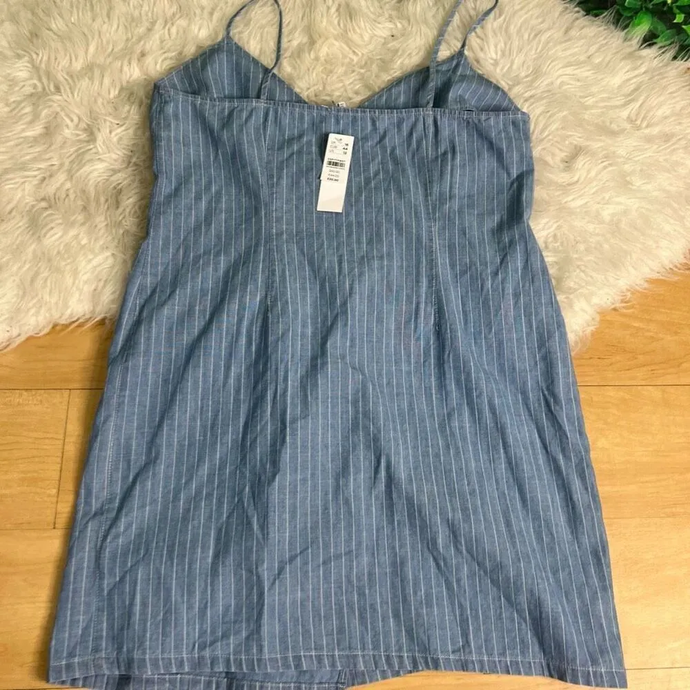 TOPSHOP Pinstripe Denim Wrap Dress 12 - Image 14