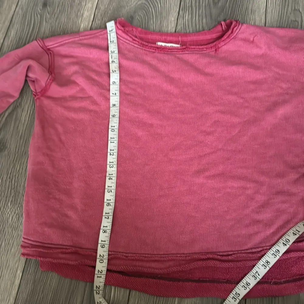 Free People Addy Sweatshirt Scoop Neck Dropped Shoulder Thumbhole Red Top small - Image 8