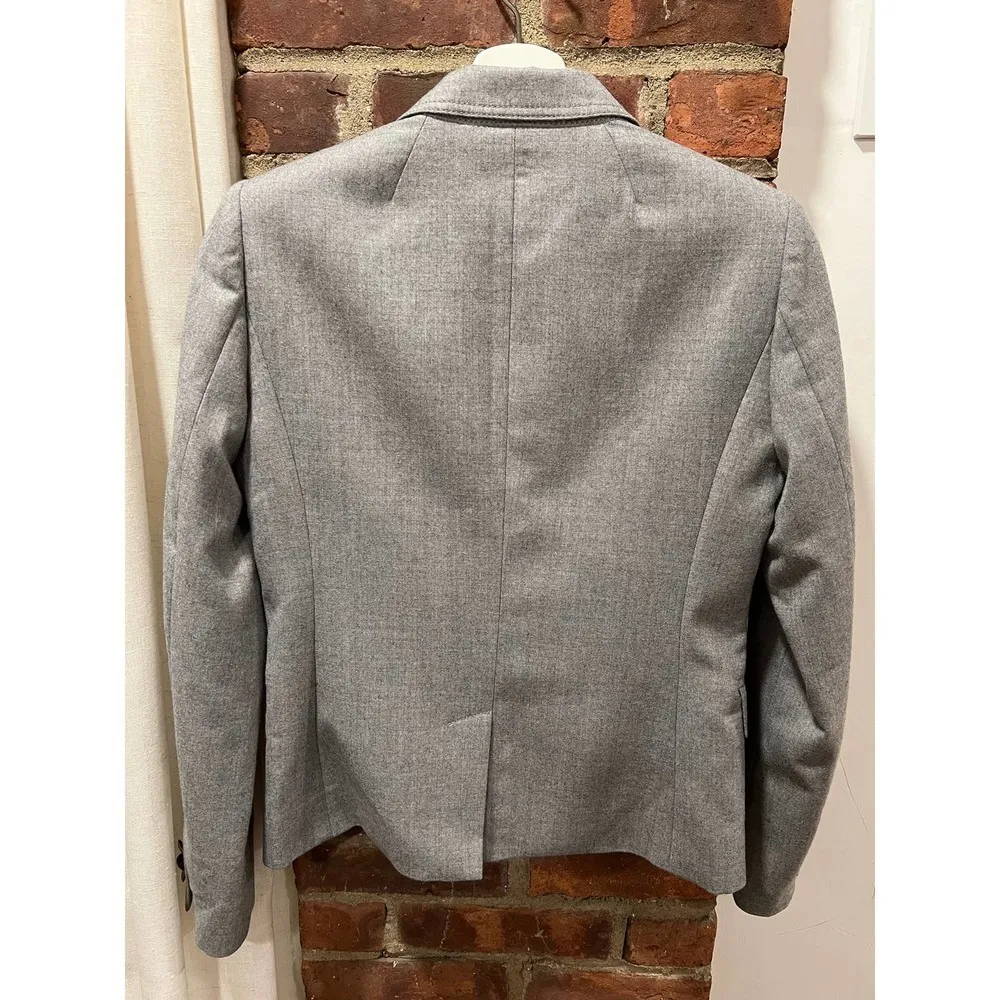 J.Crew Women’s Preppy School Boy Wool Blazer 2 Business Casual Corpcore Grey Gray - Image 7