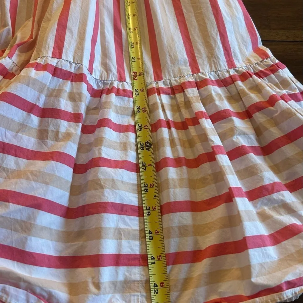 Kate Spade Pink Peach Sherbert Midi Dress Striped Tiered MSRP 328.00 - Image 8