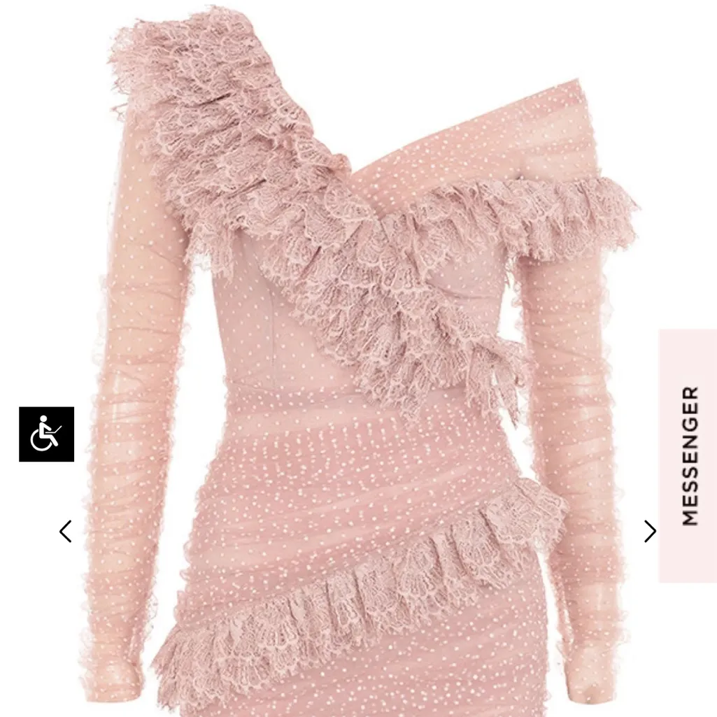 House of cb SORREL BLUSH LACE FRILL MINI DRESS - Image 8