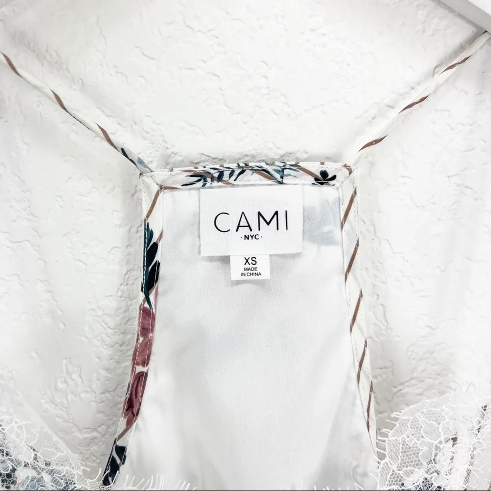 Cami NYC Racer Georgette Floral Stripe Silk Tank Top Blouse XS - Image 4