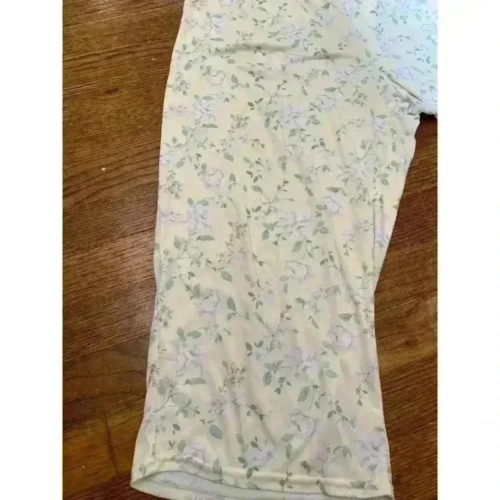 Cottagecore Prairie Floralcore VTG Laura Ashley Floral Lace Pajamas Yellow L - Image 7