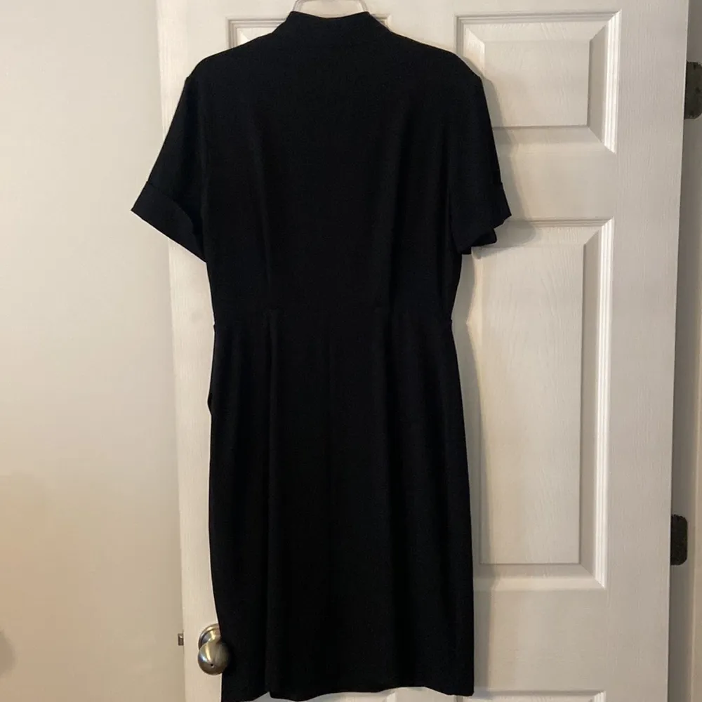 MM Lafleur Black Sheath Midi Dress V-Neck Short Sleeve size 10 length 40” - Image 7