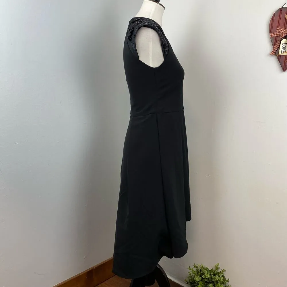 NEW Parker Black Cocktail Beaded & Sequin Fit & Flare Dress Size 6 Classic - Image 5
