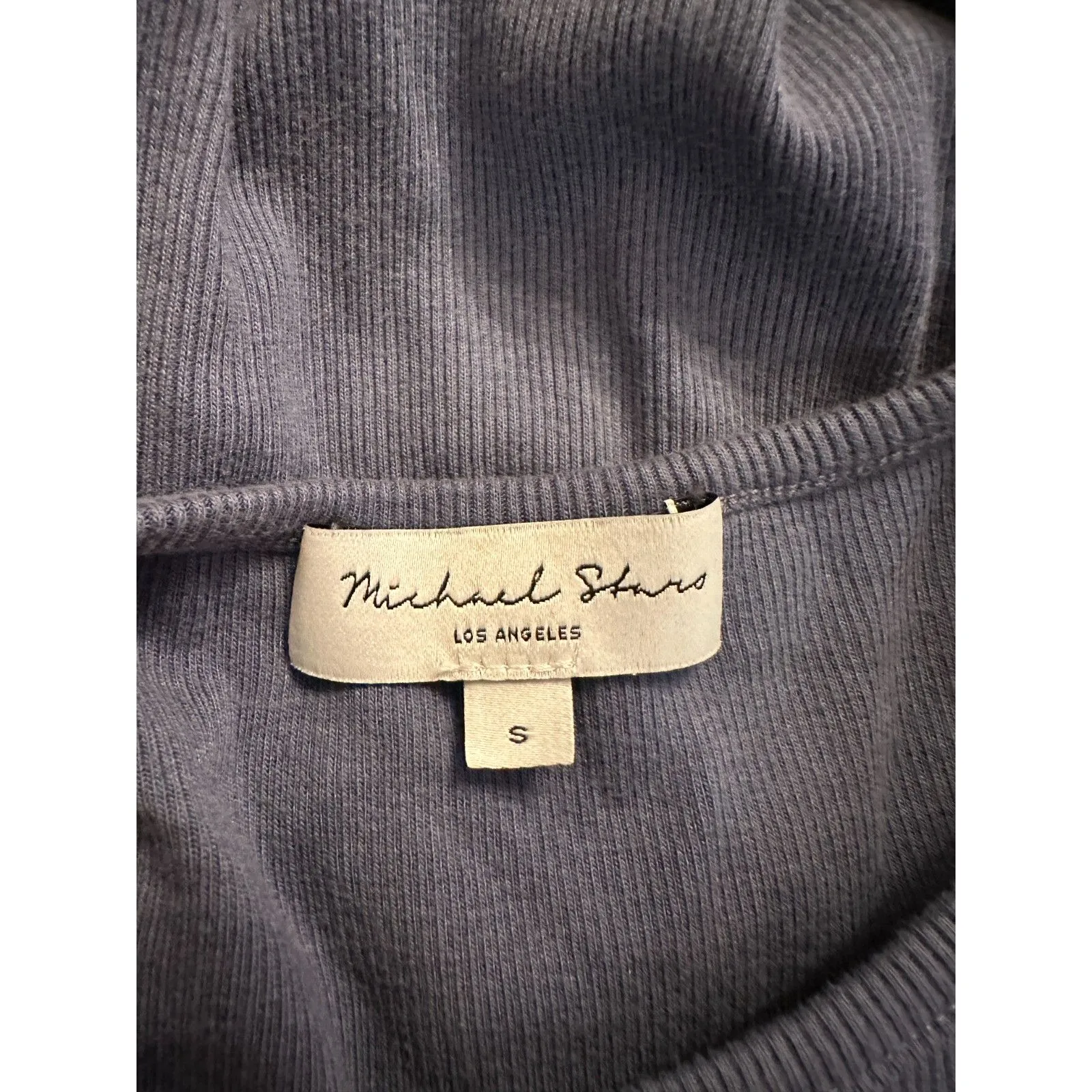 Michael Stars Jordan Ruched Long Sleeve Body-con Dress In Blue Size Small - Image 9