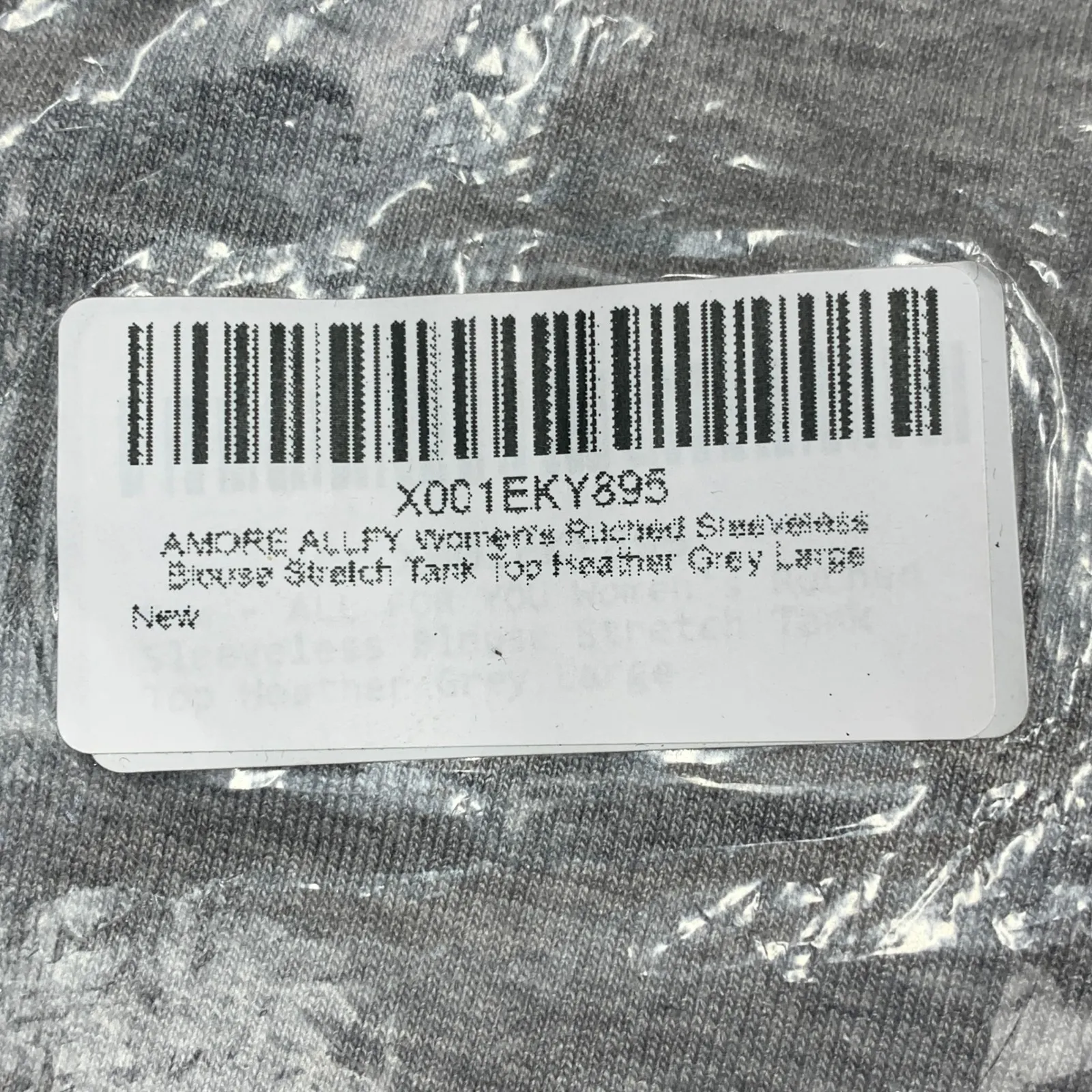 Amore All.F.Y Women's Gray Cowl Neck Stretch Tank Top Size Large New Made in USA - Image 7