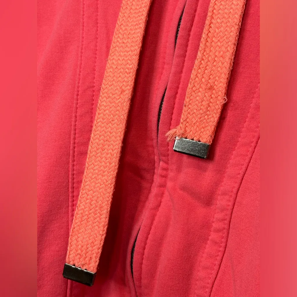 Athleta Sporty Woman’s Hooded Zip Up Long Sleeve Peach/Pink Jacket - Image 3