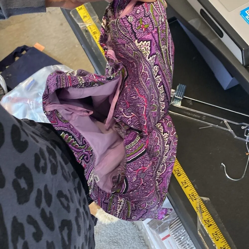 Homemade retro top & culottes puff half sleeves pockets wide leg cropped size XS Purple - Image 14