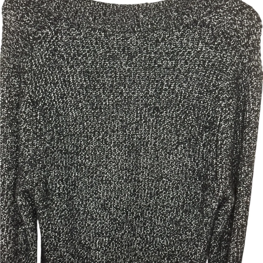 Athleta Shasta Hi-Low V-Neck Wool Sweater Size XS Marled Black - Image 7