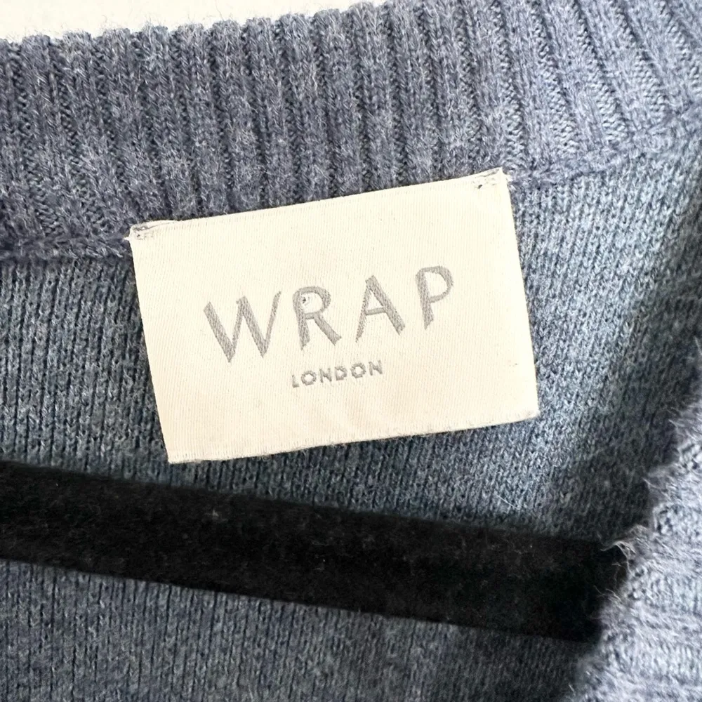 Wrap London blue pullover knit dress shift size 12 long sleeves - Image 2