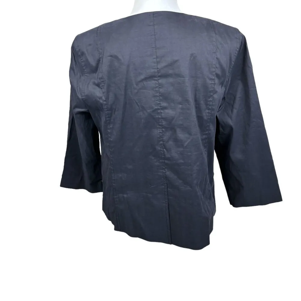 Eileen Fisher jacket/coat, size Medium, ramie, zipper, stretch, dressy, office - Image 6