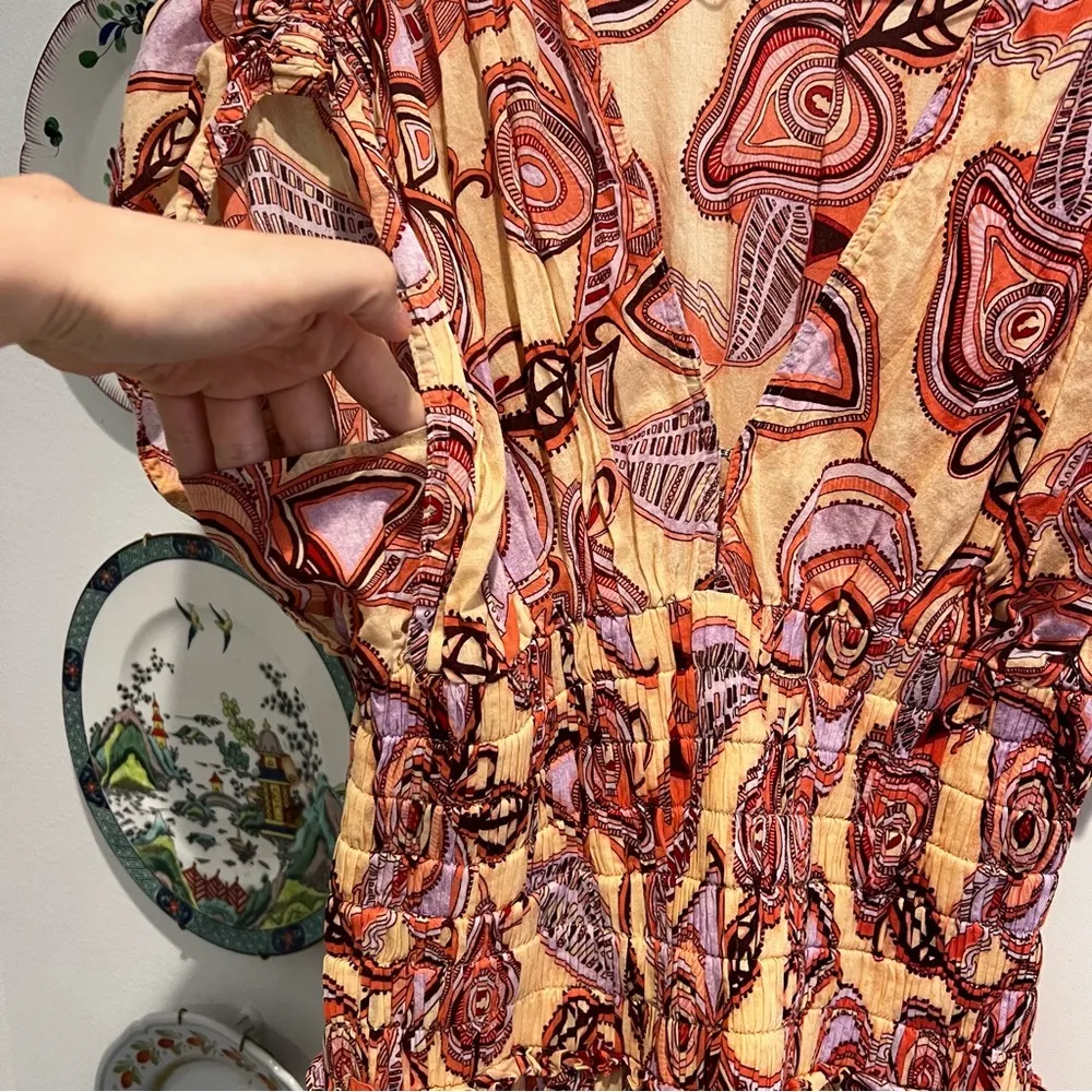 A.L.C. Luna Cotton Smocked Waist Dress Size 4 - Image 7