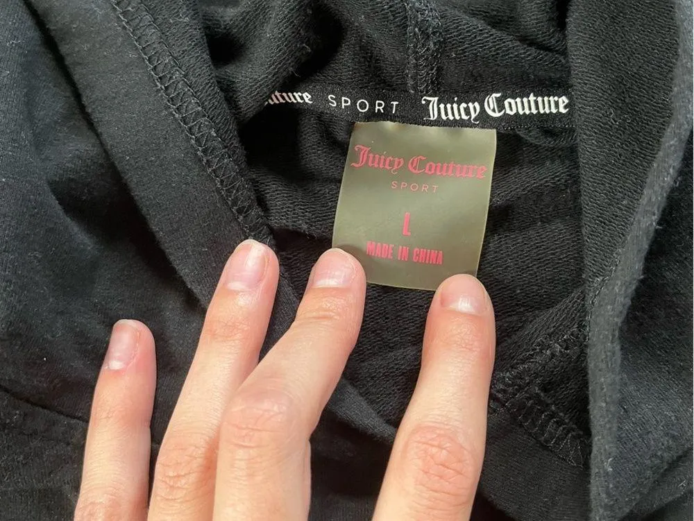 EUC - Juicy Couture Sport Cropped Hoodie, Rainbow letters - L - Image 3