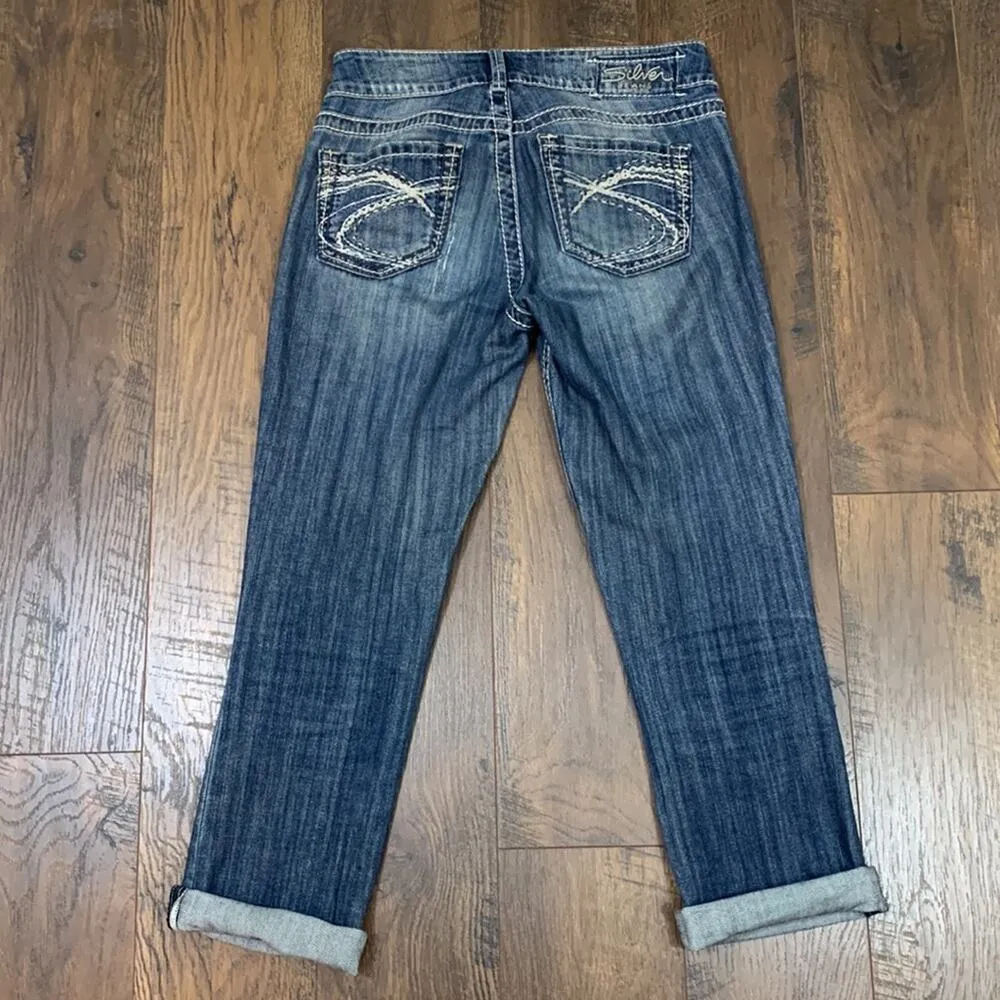 Silver Jeans Suki Capri Thick Stitched Jeans - Image 4
