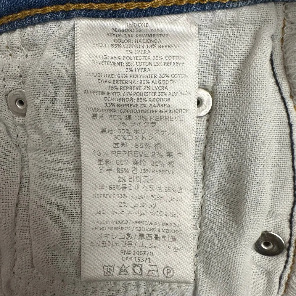 RE/DONE 24 Mid Rise Stove Pipe Jeans Light Wash Premium Casual Denim in Hacienda - Image 6