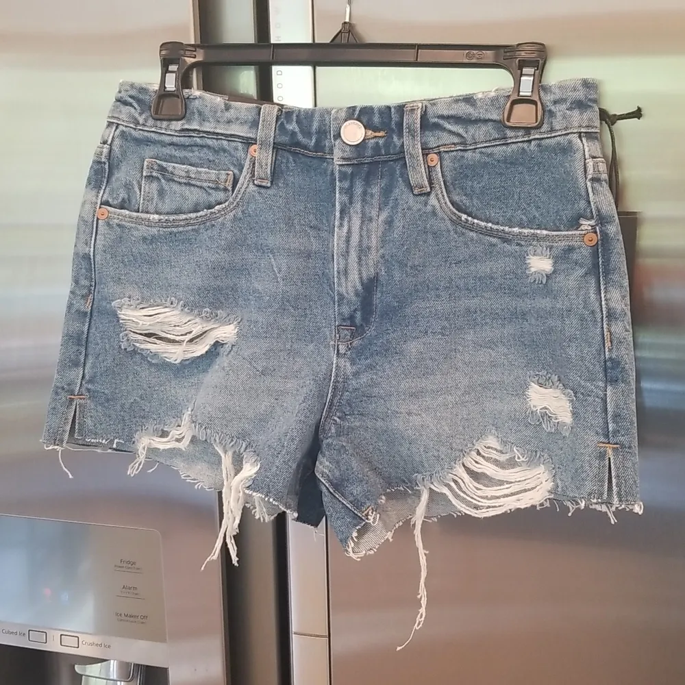 💕BLANKNYC💕 The Barrow High Waist Cutoff Denim Shorts Fare Warning Blue 27 NWT - Image 9
