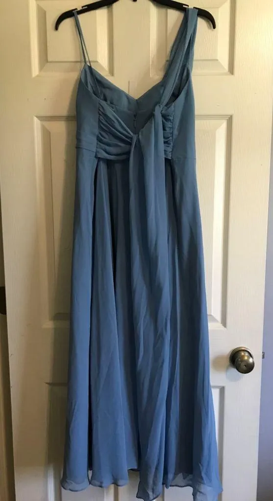 Azazie Dusty Blue Dress - Image 2