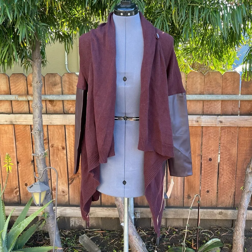 Blank NYC Drape Front Mixed Media Jacket size S - Image 7