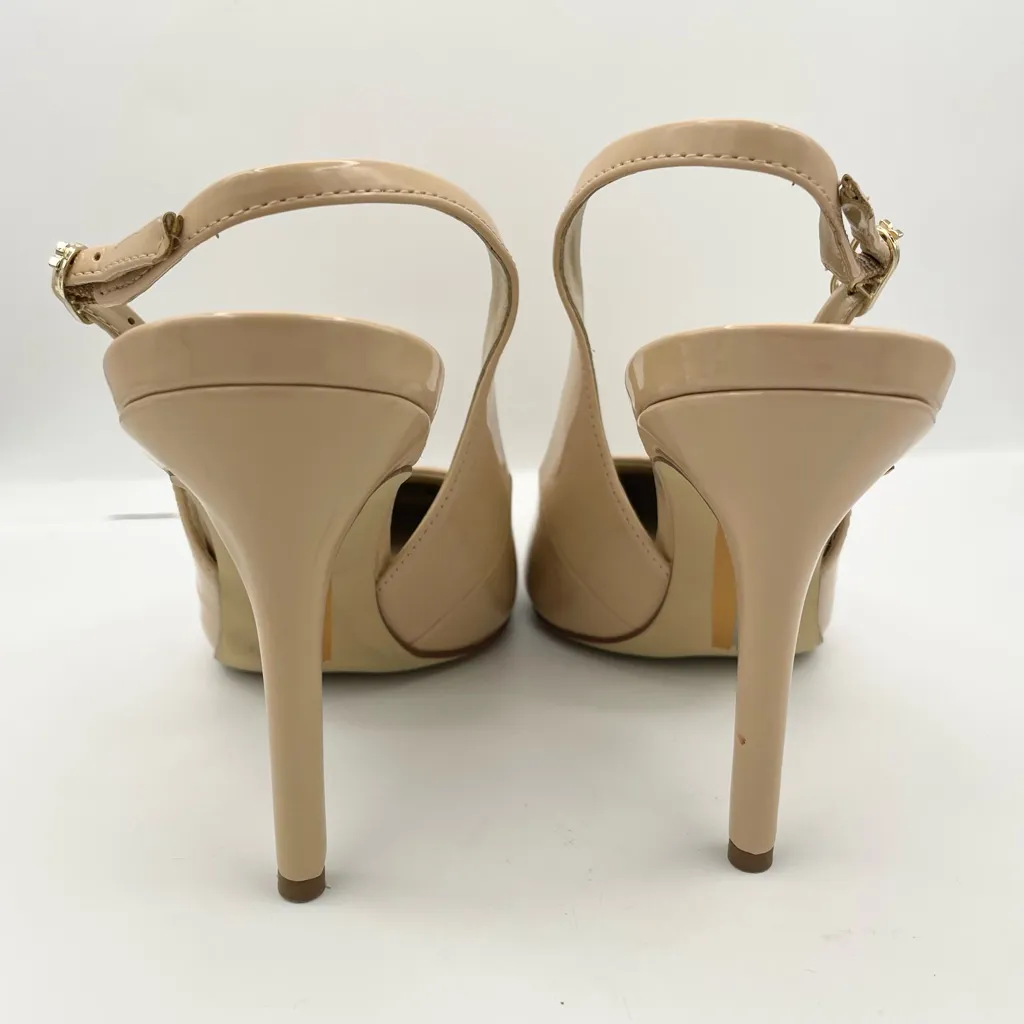 Sam Edelman  Hazel slingback patent leather beige heel pumps Size 7M - Image 5