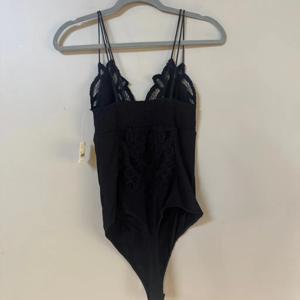 NWT Free People One Intimately Free Adella Black Crochet Lace Bodysuit sz Medium - Image 6