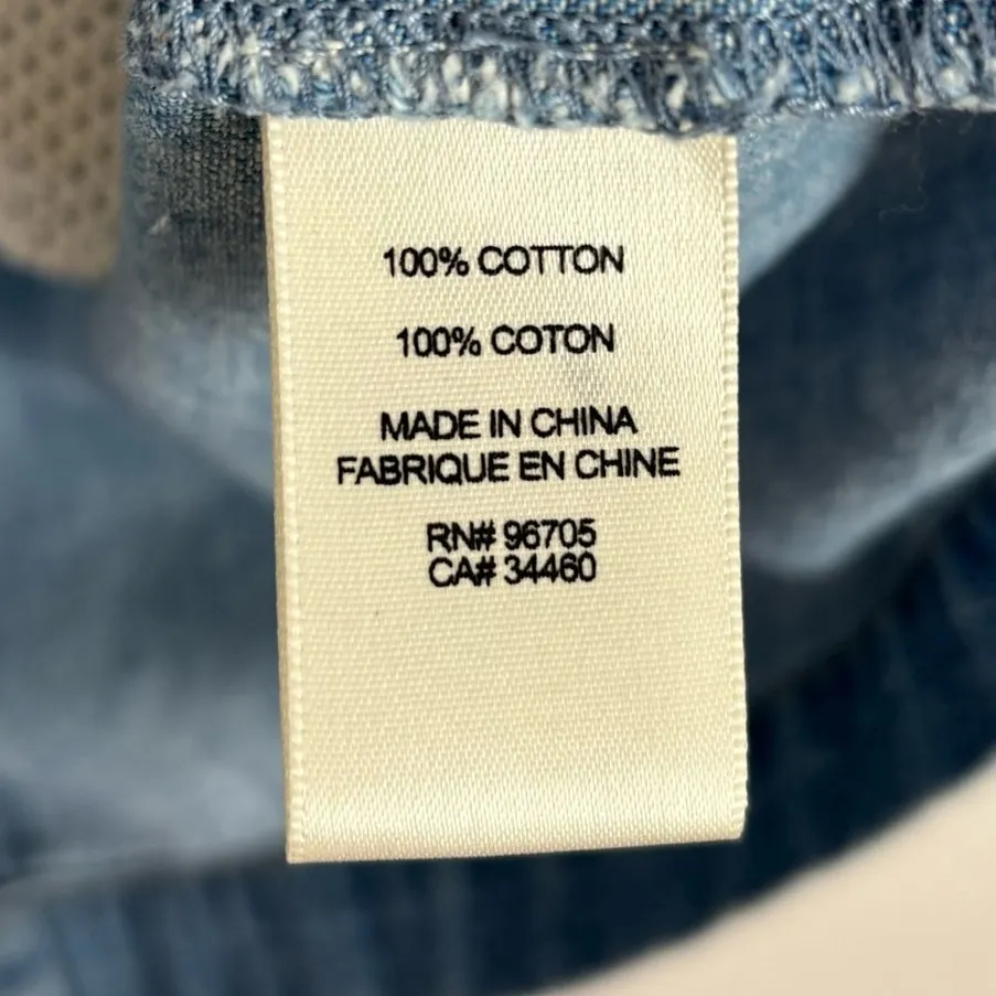 La Vie Rebecca Taylor Denim Drapey Puff Sleeve Mini Dress Size Medium Blue - Image 6