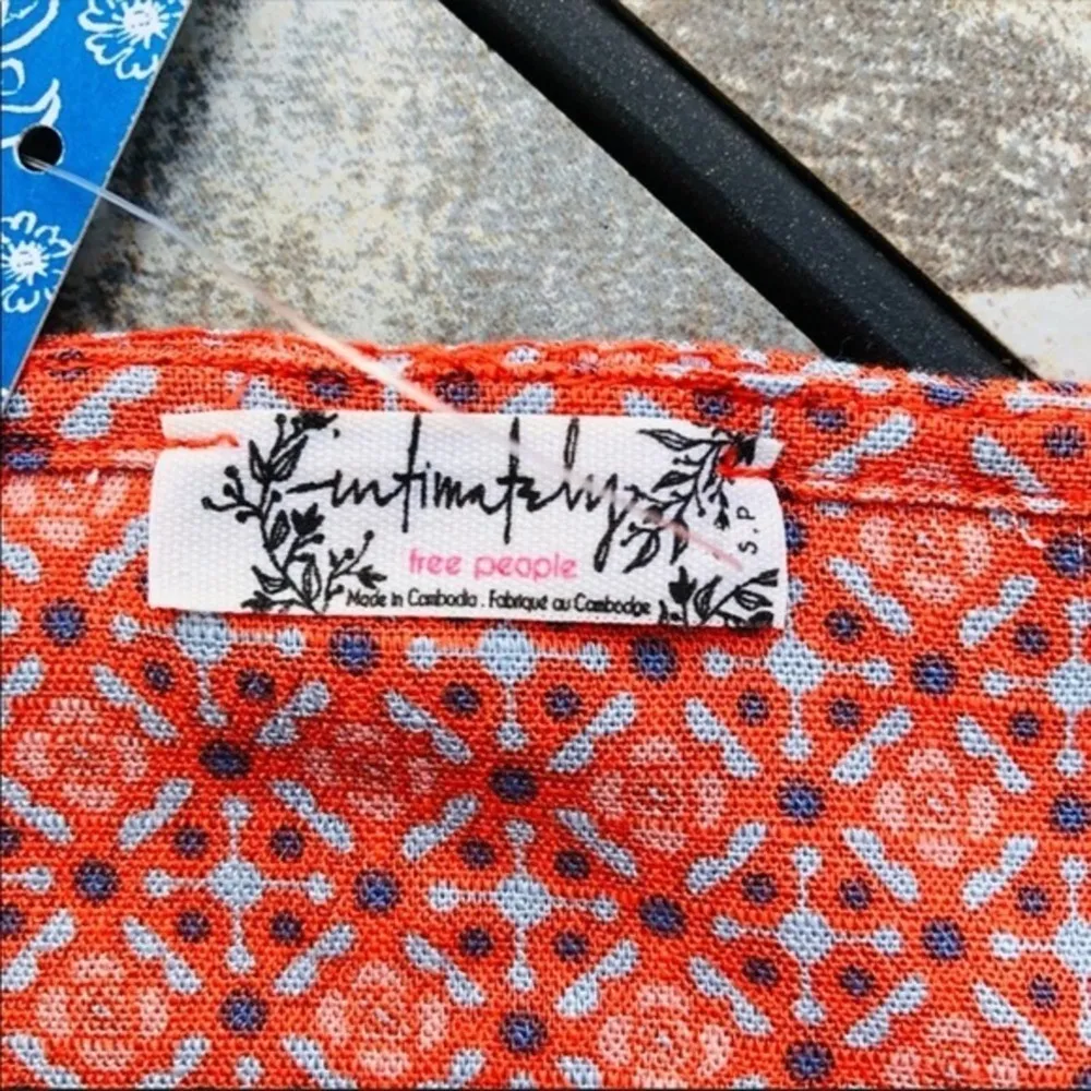 Free People Lucky Now Brami Vermillionette Combo Cropped Top Small - Image 8