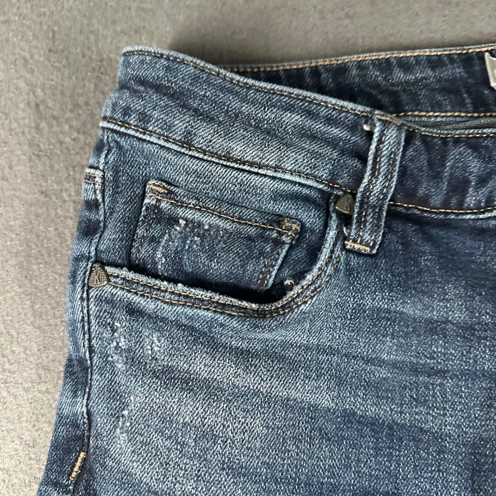 KUT From The Kloth Reese Ankle Straight Jeans Womens 4 Blue Distressed Cropped - Image 5