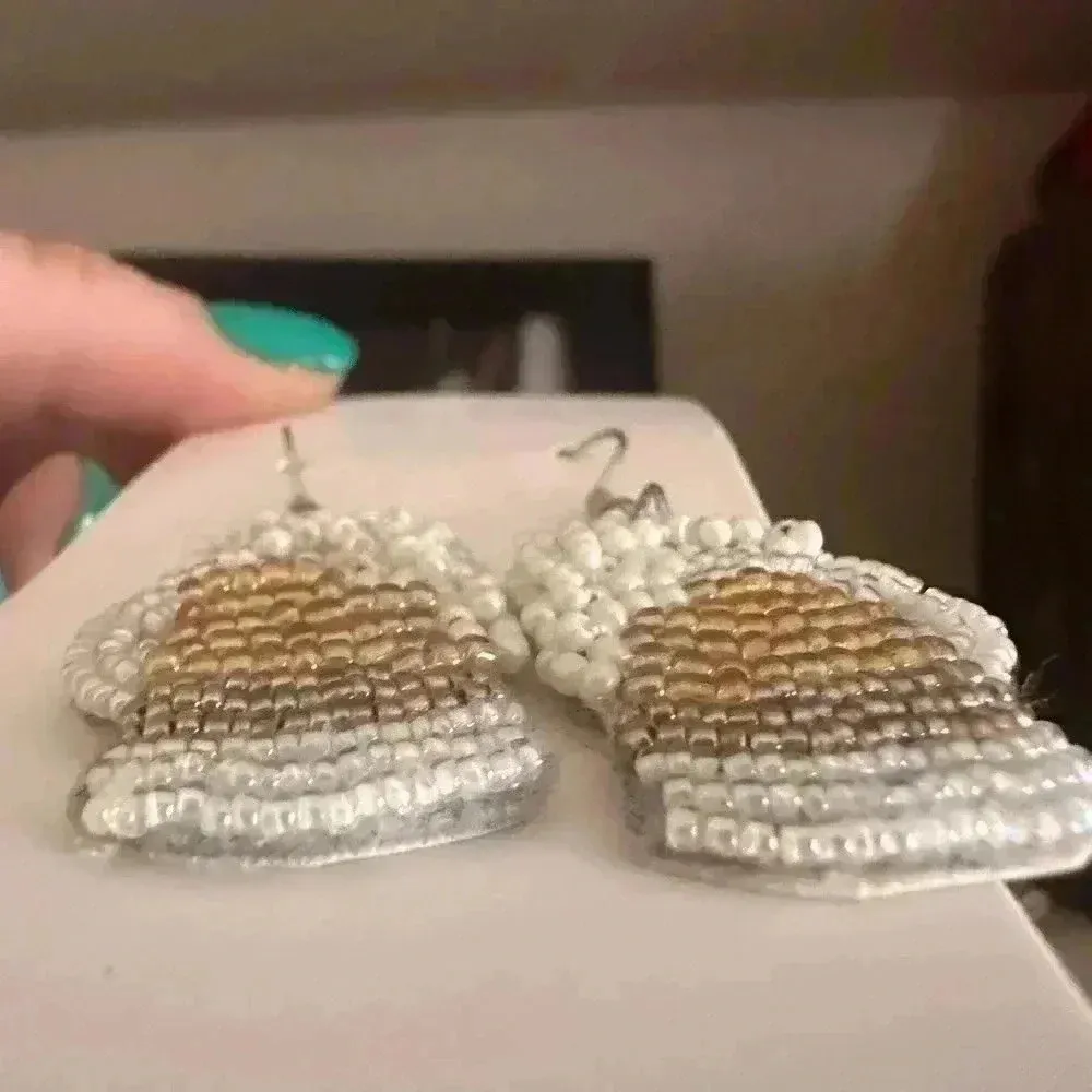 Beer mug beaded glass White - Image 7