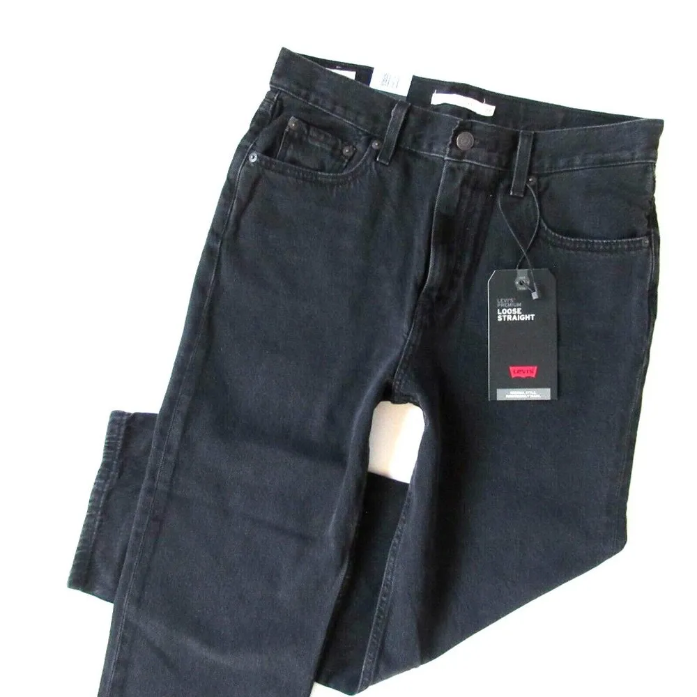 NWT Levi's Loose Straight in Black Soul Tencel Cotton Jeans 27 x 28 $108 - Image 2