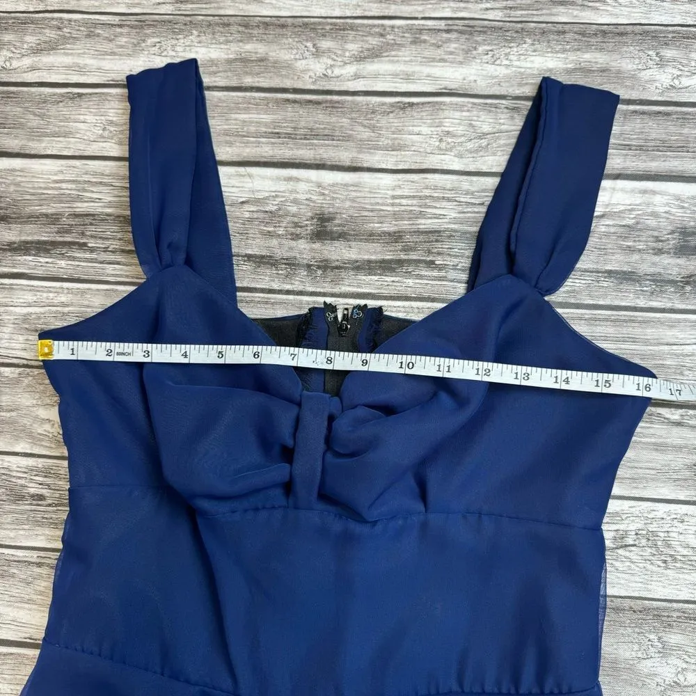 Homemade Womens Sleeveless Sweetheart Neckline Dress M Med Medium Blue Black Zip - Image 10