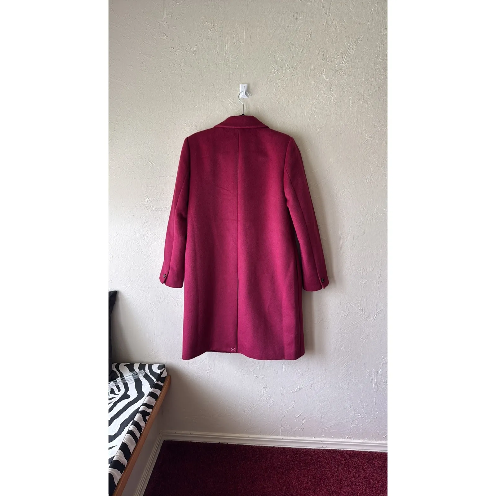 NWT Ann Taylor Wool Blend Double Breasted Red Coat Size S - Image 8