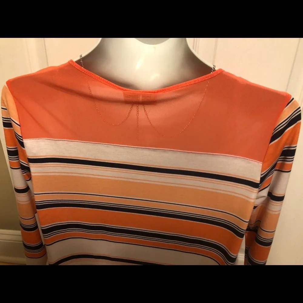Bobbie Brooks Size S Ladies' Stripe Tunic Top + Necklace NEW - Image 3