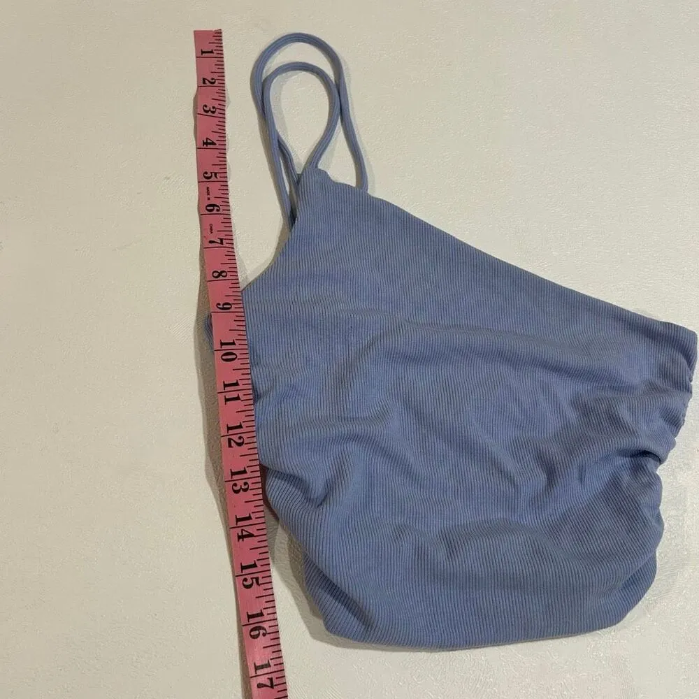 Princess Polly Blue Ribbed One Shoulder Tank Top Size 6 US / AU 10 - Image 5