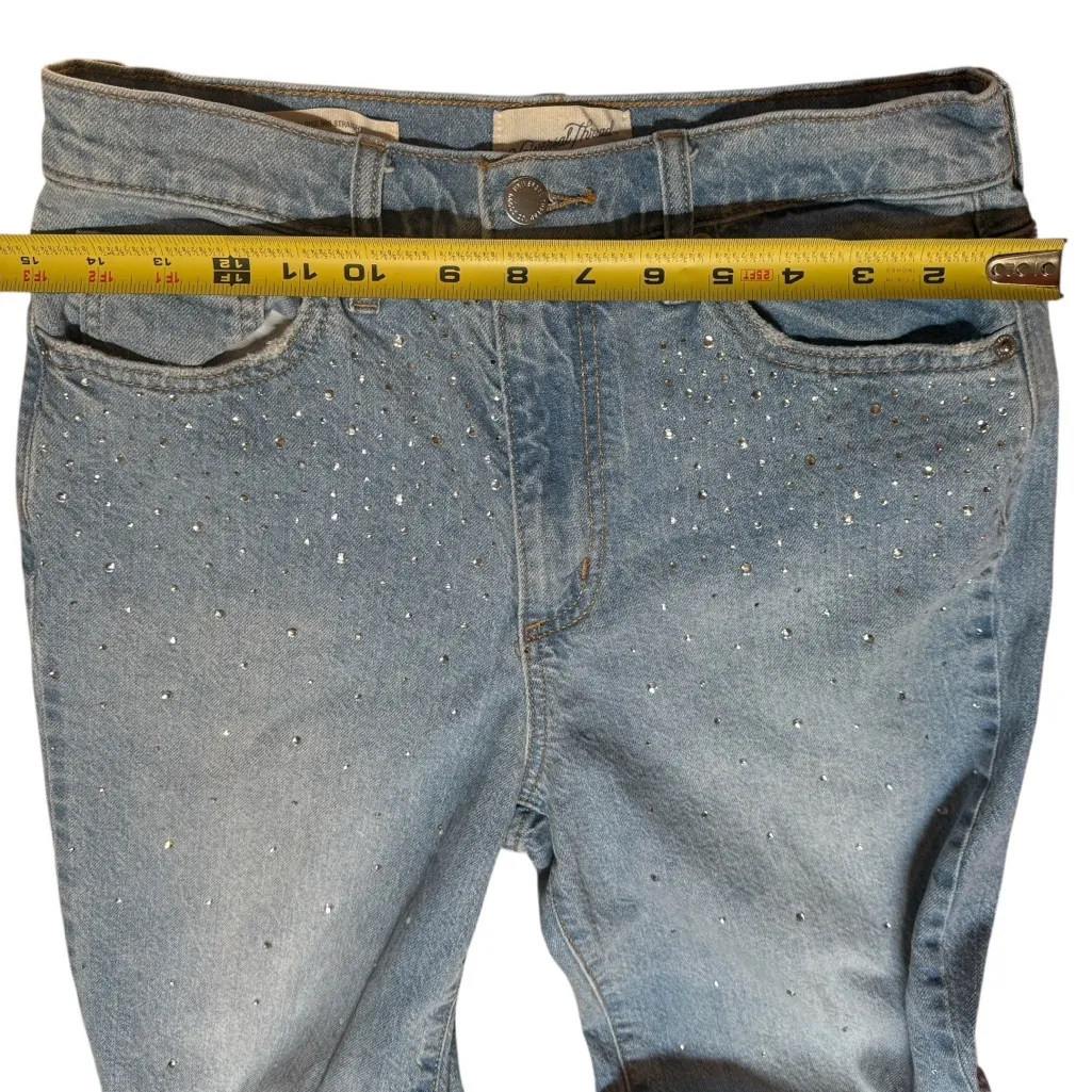 Universal Thread‎ Size 6 High Rise 90s Straight Jeans Rhinestone Disco Cowgirl - Image 9