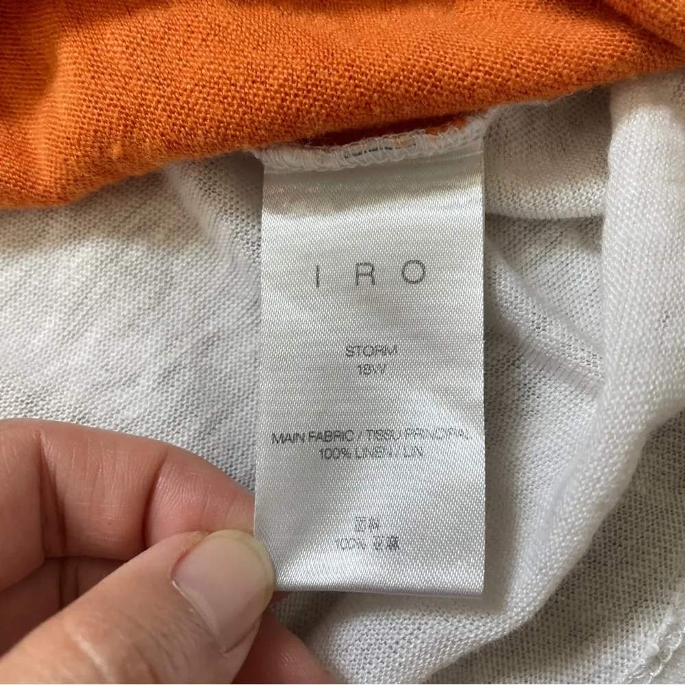 IRO 100% Linen Colorblock Lace Up Crop Top (XXSmall) edgy summer casual preppy - Image 6