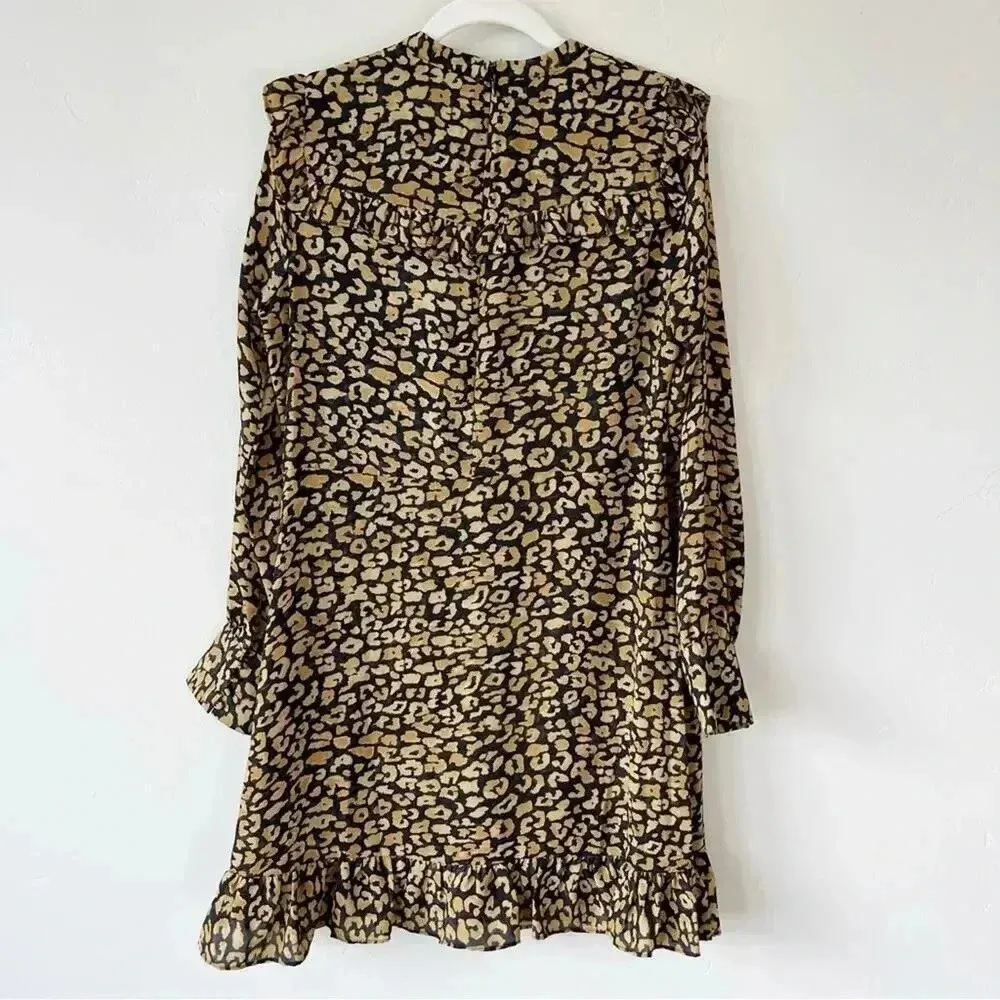 Who What Wear Target Leopard Chiffon Ruffle Dress Size Medium EUC - Image 12