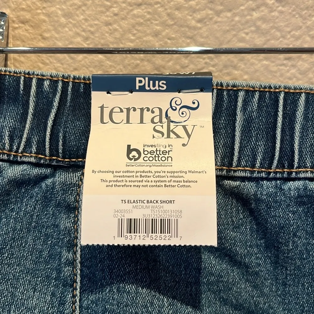 New Terra & Sky Women’s Elastic Back Denim Jean Shorts Size 4X NWT - Image 9